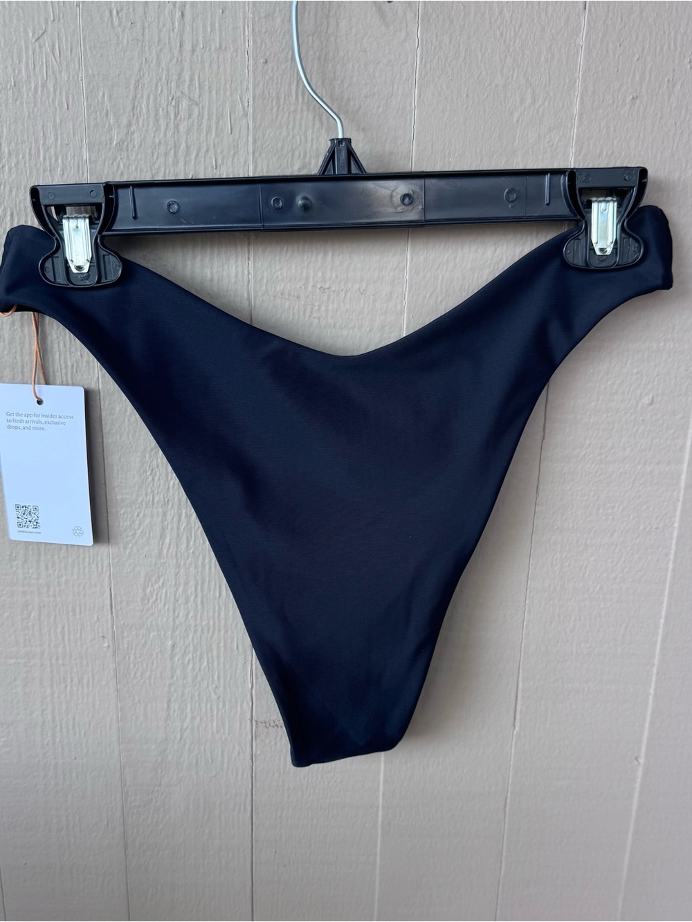 NWT Quince Italian High Leg Bikini Bottoms Black